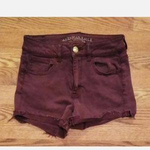 American Eagle Maroon Shorts Women's Size: 4